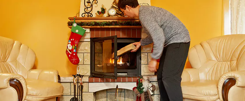 Rusted Metal Fireplace Restoration in Corsicana, Texas